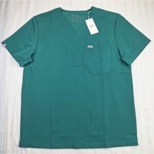FIGS Mens Leon Two-Pocket Scrub Top Teal Green V-Neck FM1500 Size Large NWT